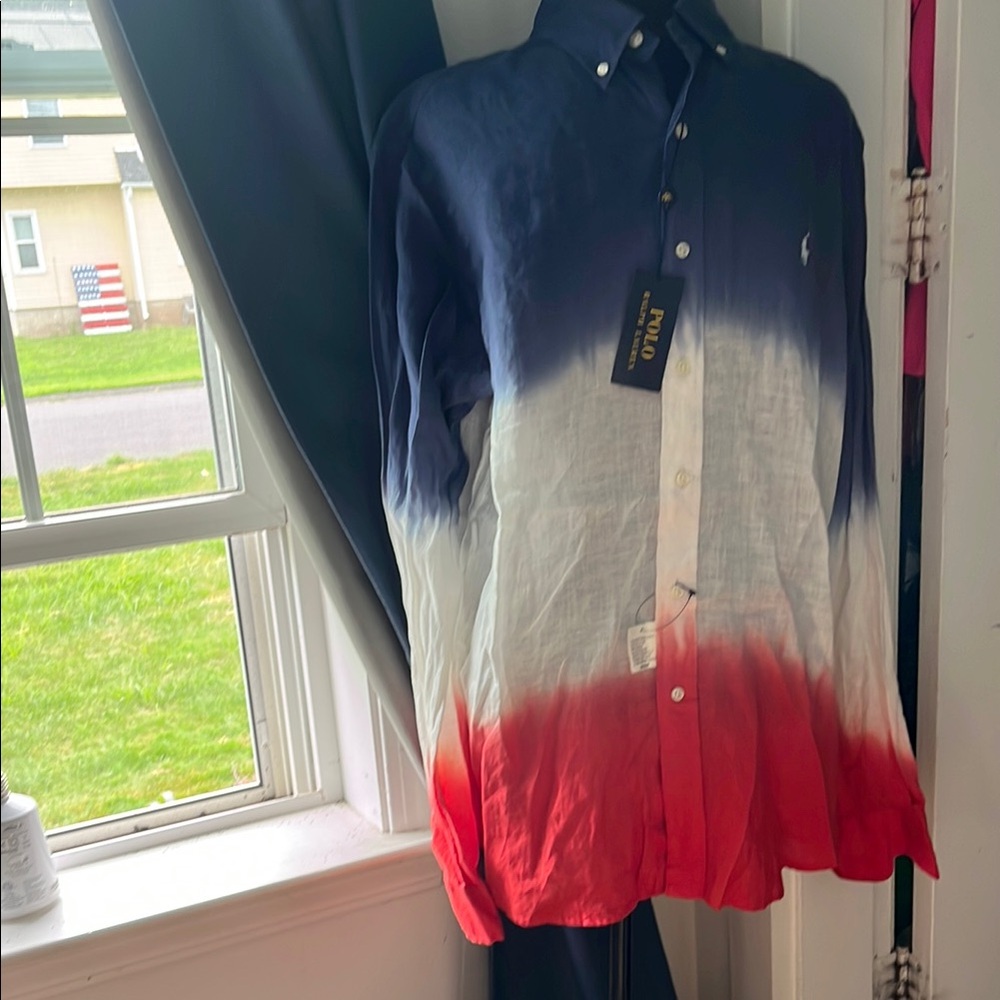 Polo by Ralph Lauren Blue and Red Casual Button Down Shirt - Picture 8 of 12